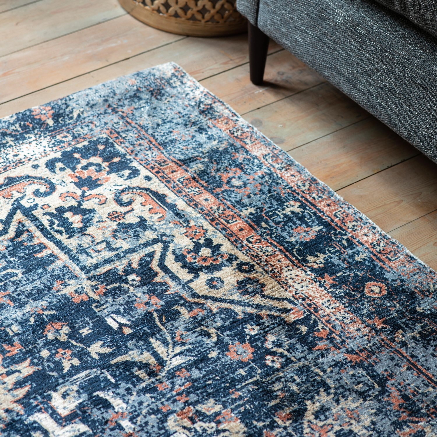 Read more about Small teal vintage rug 150 x 80cm iglezia