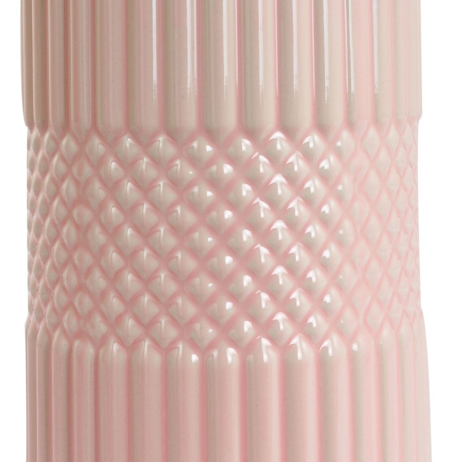 Pink Geo Textured Tall Ceramic Table Lamp - Meribel