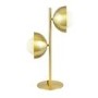 Brushed Brass Metal and White Orb Dome Table Lamp - Estelle