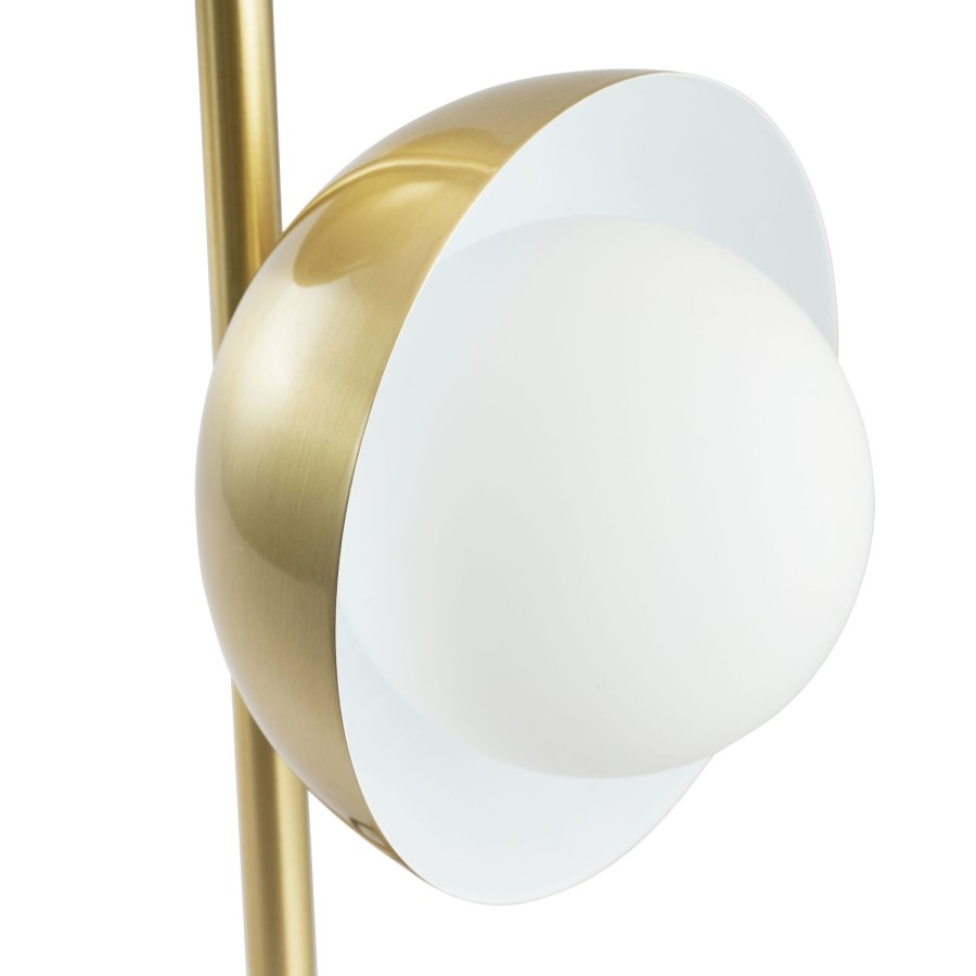 Brushed Brass Metal and White Orb Dome Table Lamp - Estelle
