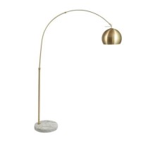 Brushed Brass and White Marble Floor Lamp - Feliciani