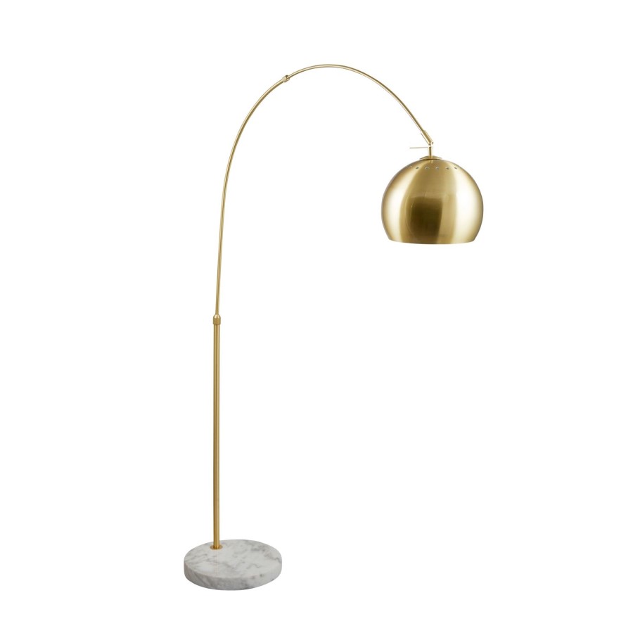 Brushed Brass and White Marble Floor Lamp - Feliciani