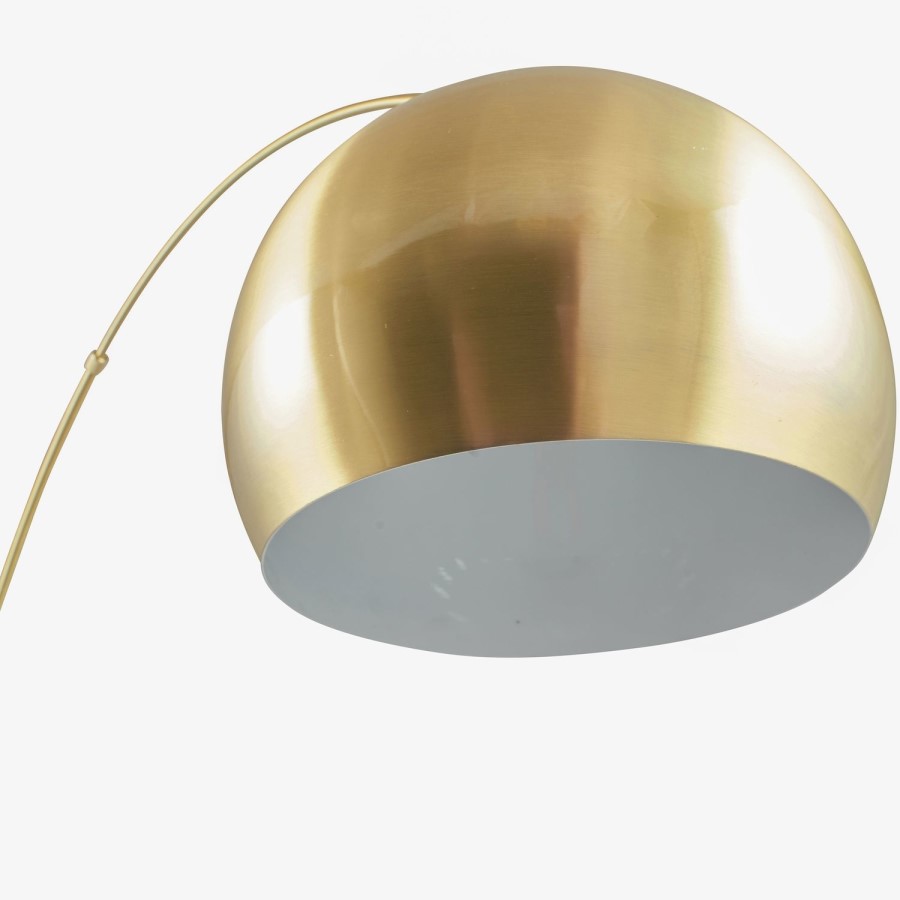 Brushed Brass and White Marble Floor Lamp - Feliciani