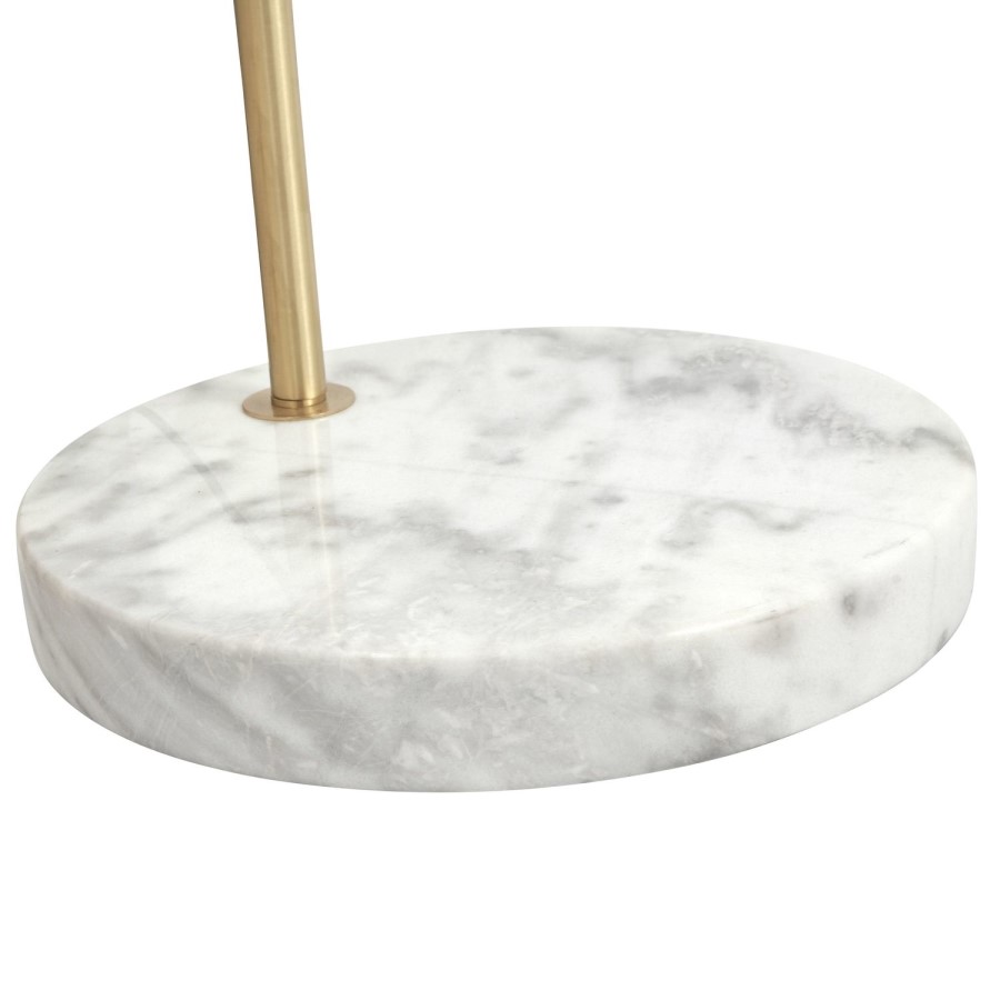 Brushed Brass and White Marble Floor Lamp - Feliciani