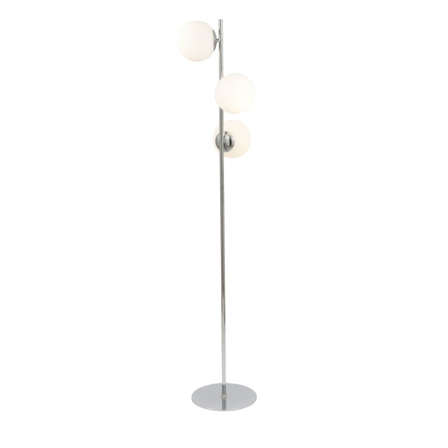 Chrome & White Orb Floor Lamp - Asterope