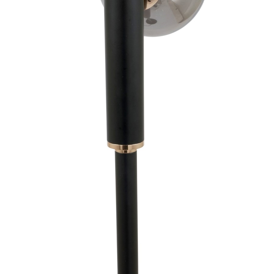 Black & Smoked Glass Orb Floor Lamp - Blair