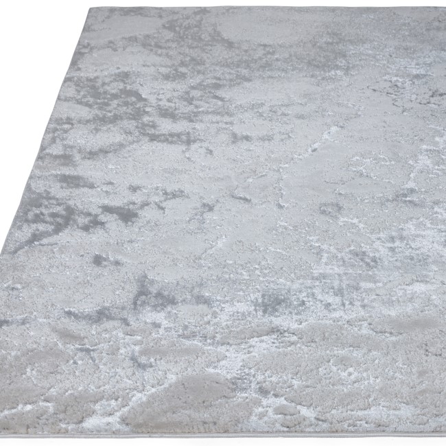 ONLY OPENED - Silver Marble Effect Rug - 120x170cm - Aurora