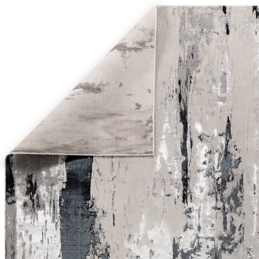 Black & Grey Rug with Marble Effect - 170 x 120 cm - Aurora