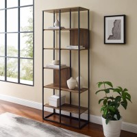 Foster 70" 5-Shelf Bookshelf - Reclaimed Barnwood