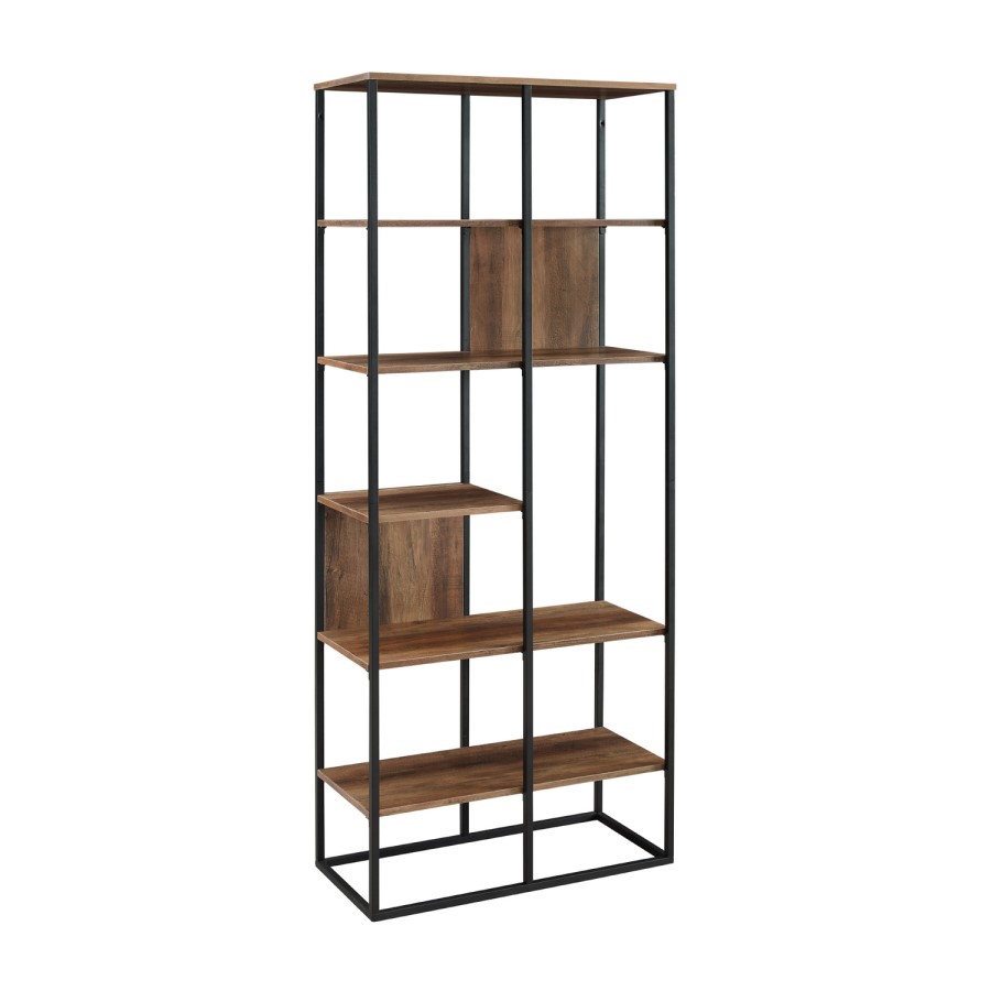 Foster 70" 5-Shelf Bookshelf - Reclaimed Barnwood