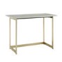 Foster Modern Faux Marble Computer Desk - White Marble / Gold