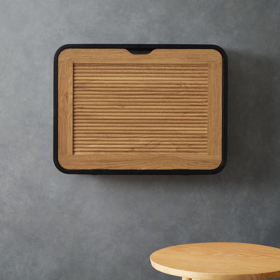 Foster Fluted Wall Mount Desk - English Oak