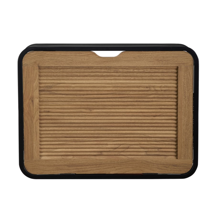 Foster Fluted Wall Mount Desk - English Oak