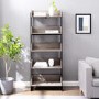 Foster Metal and Wood Bookcase in Driftwood