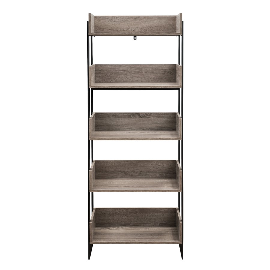 Foster Metal and Wood Bookcase in Driftwood