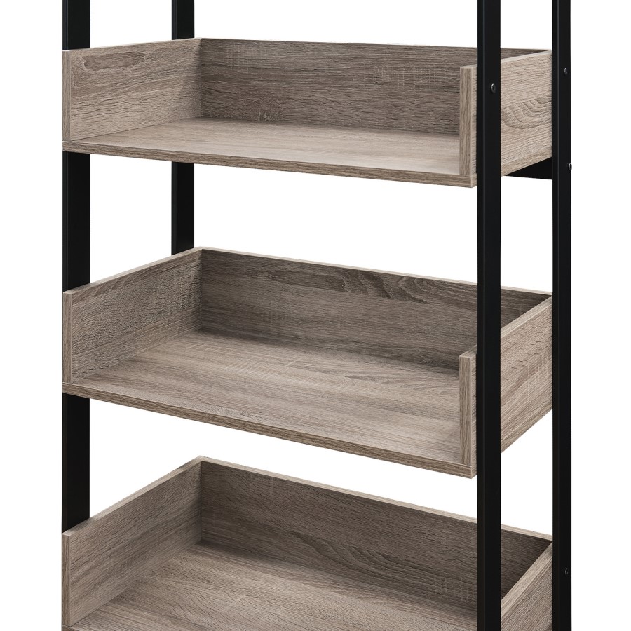 Foster Metal and Wood Bookcase in Driftwood
