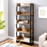 Foster Metal and Wood Bookcase in Barnwood