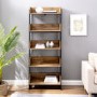 Foster Metal and Wood Bookcase in Barnwood