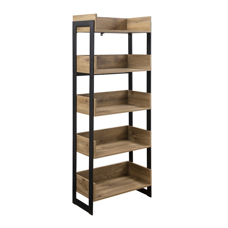 Foster Metal and Wood Bookcase in Barnwood