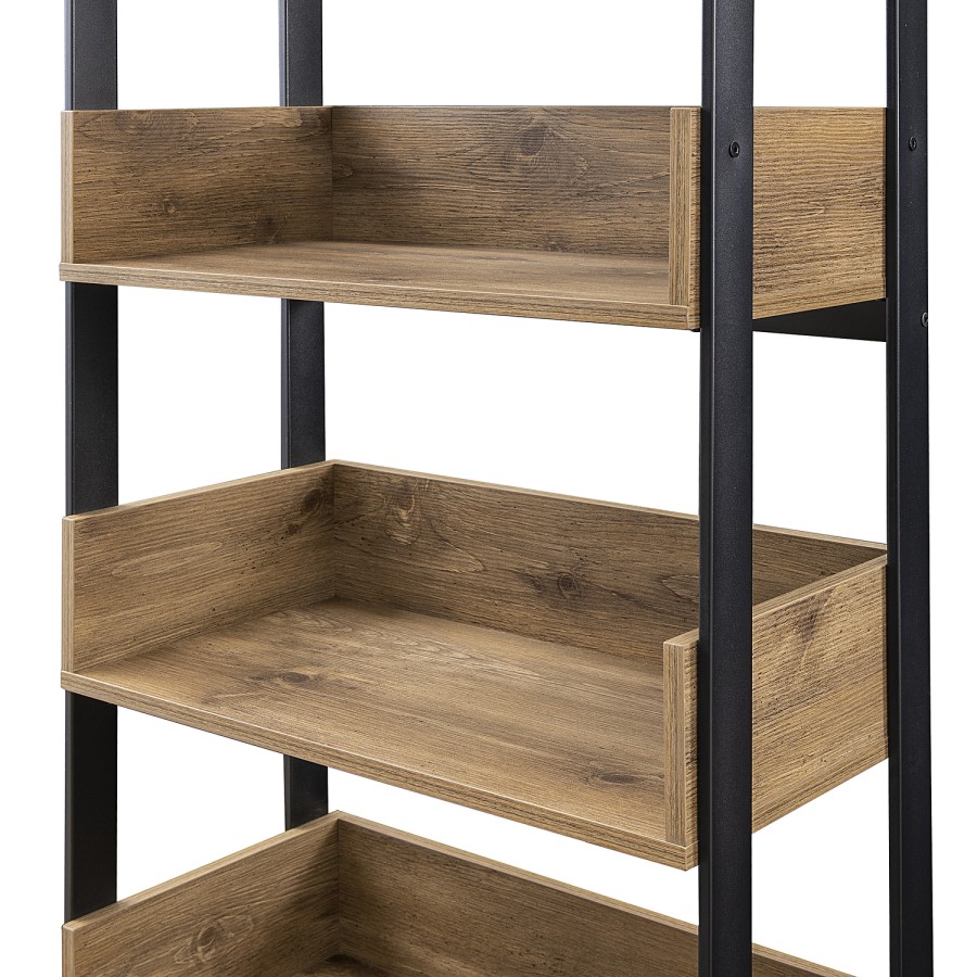 Foster Metal and Wood Bookcase in Barnwood