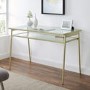 Foster Glass and Metal Desk in Gold