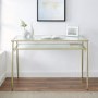 Foster Glass and Metal Desk in Gold