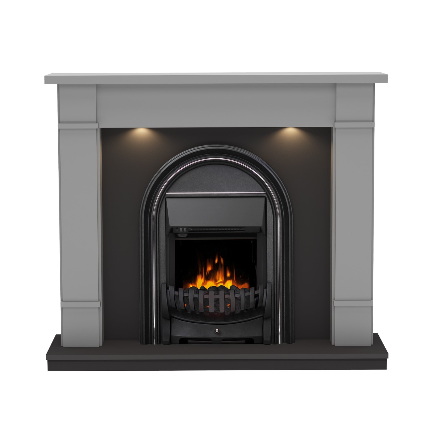 Be Modern 48" Dark Grey Freestanding Electric Fireplace Suite ...