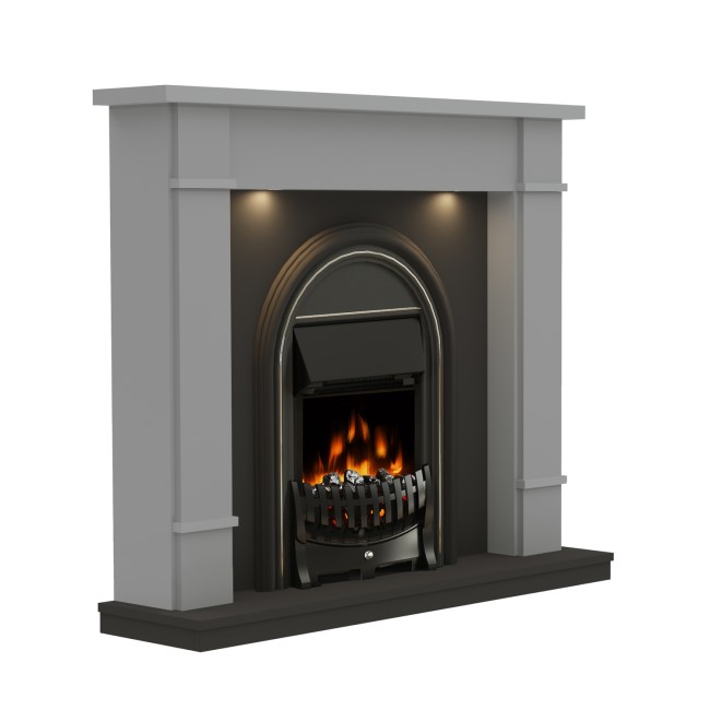 Be Modern Broadwell Dark Grey Freestanding Electric Fireplace Suite 48 Inch