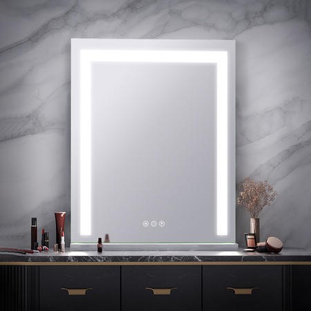 Freestanding bathroom online mirror with lights