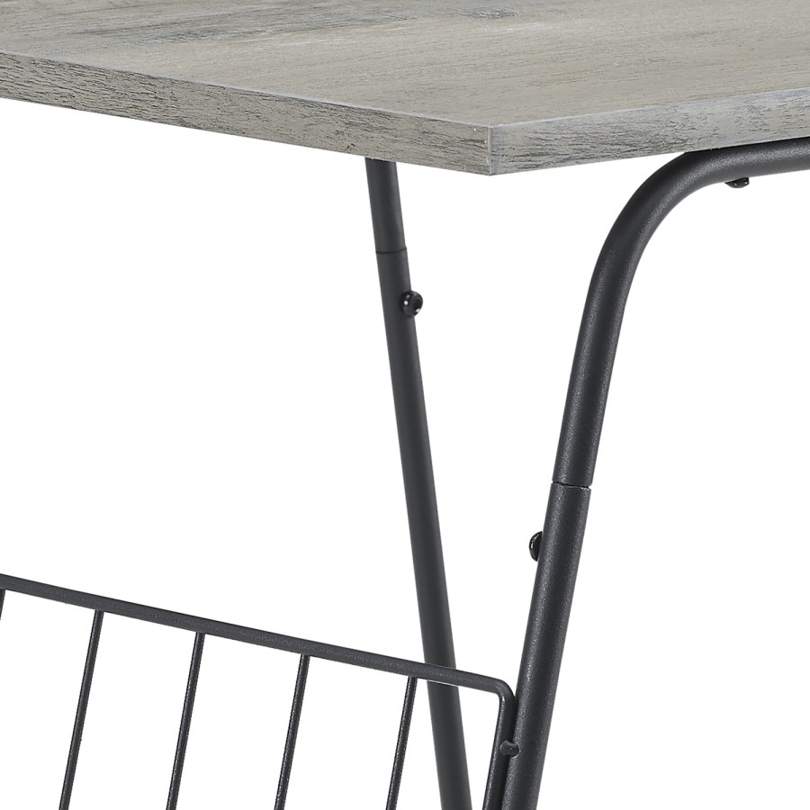 Grey Wash Side Table with Magazine Rack - Foster