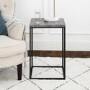 Dark Concrete Side Table with Black Legs - Foster