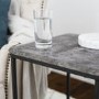 Dark Concrete Side Table with Black Legs - Foster