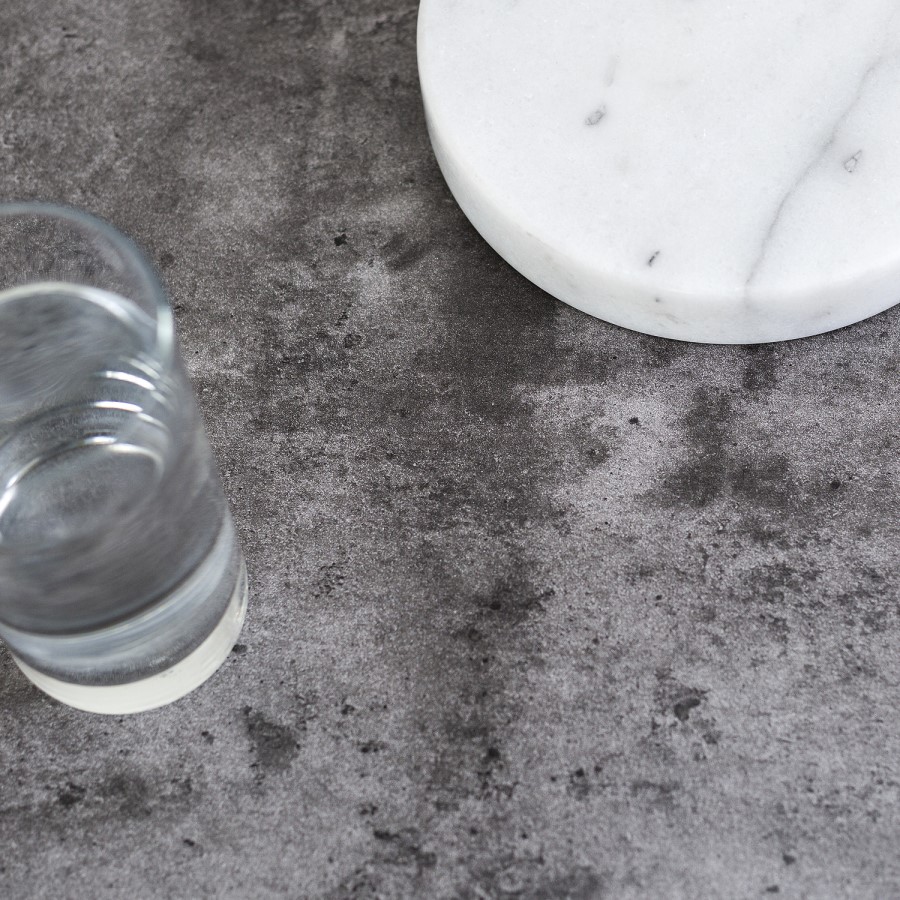 Dark Concrete Side Table with Black Legs - Foster