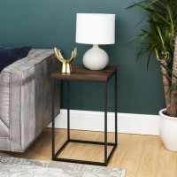Walnut Side Table with Black Legs - Foster