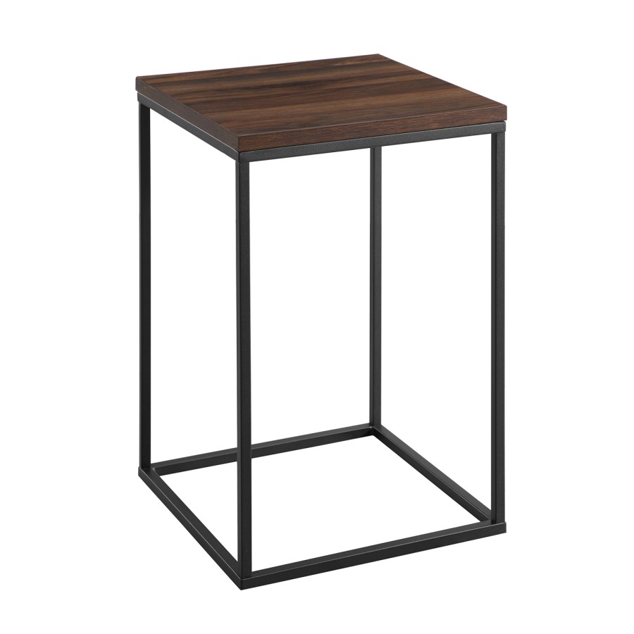 Walnut Side Table with Black Legs - Foster