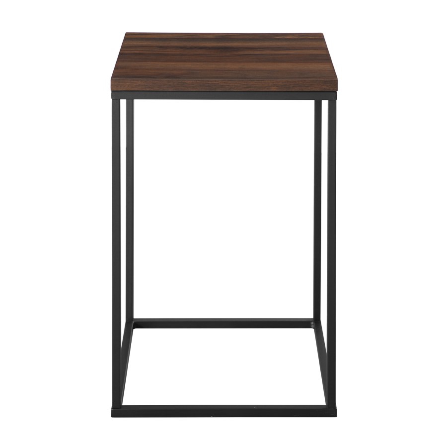 Walnut Side Table with Black Legs - Foster
