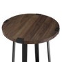 Round Walnut Side Table with Black Legs - Foster