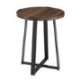 Round Walnut Side Table with Black Legs - Foster