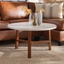 Round White Marble Coffee Table - Foster