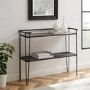 Small Black Metal Console Table with Shelf - Foster