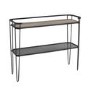 Small Black Metal Console Table with Shelf - Foster