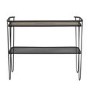 Small Black Metal Console Table with Shelf - Foster