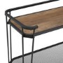 Small Black Metal and Oak Console Table with Shelf - Foster