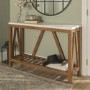 Walnut and Marble Console Table with Storage - Foster
