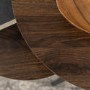 Round Walnut Nest of 2 Side Tables with Black Legs - Foster