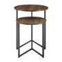 Round Walnut Nest of 2 Side Tables with Black Legs - Foster