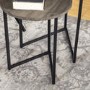 Round Grey Nest of 2 Side Tables with Black Legs - Foster