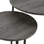 Round Grey Nest of 2 Side Tables with Black Legs - Foster