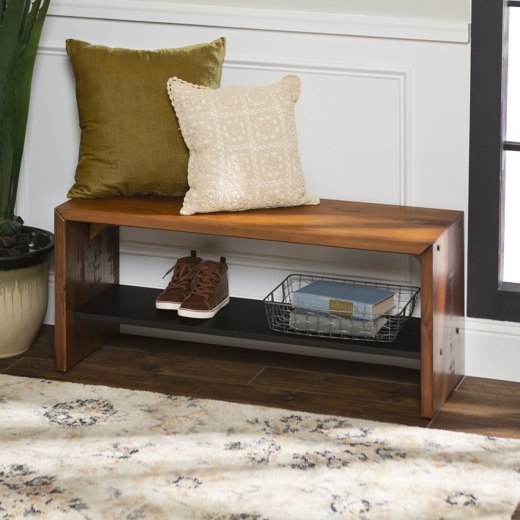 Solid Wood Shoe Storage Bench - Foster