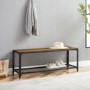 Brown Wood Shoe Storage Bench -  Foster